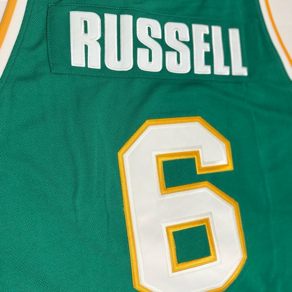 U.S.F. Bill Russell #6 Green Yellow College Jersey - XXL NWT - Picture 6 of 7